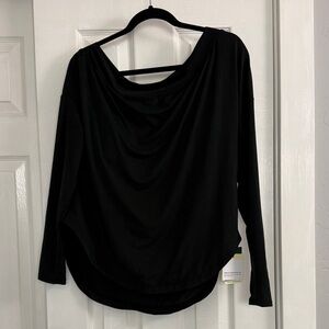 Halara One Shoulder Long Sleeve Thumb Hole Curved Hem